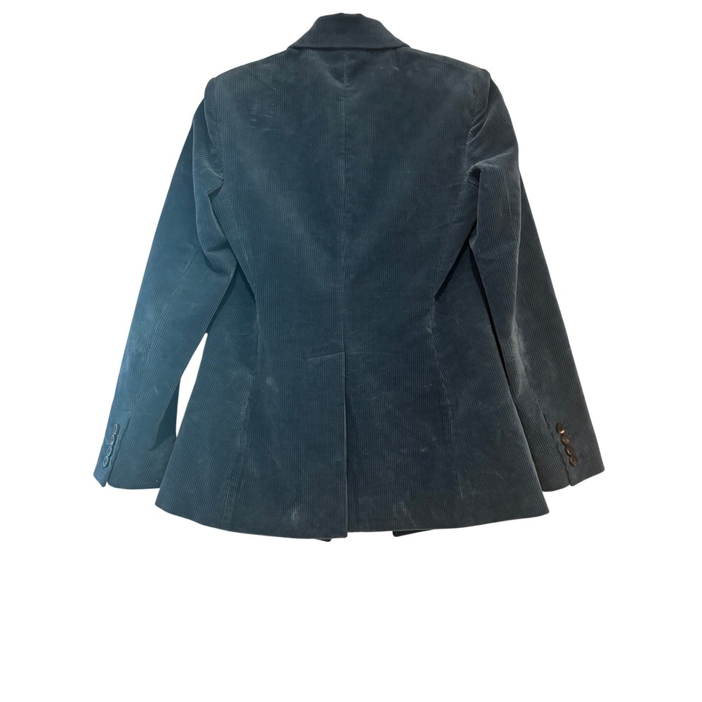 Theory sz‎ 8 blue corduroy one button blazer pockets I - Picture 2 of 2